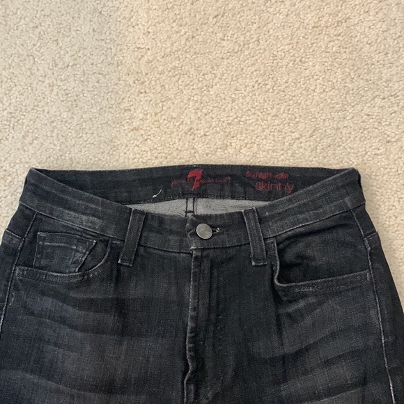 7 for all Mankind Black High Waisted Skinny Jeans, size 26 - Picture 4 of 5